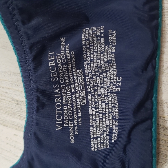Victoria's Secret mermaid teal green blue padded perfect coverage bra 32C - Picture 5 of 8